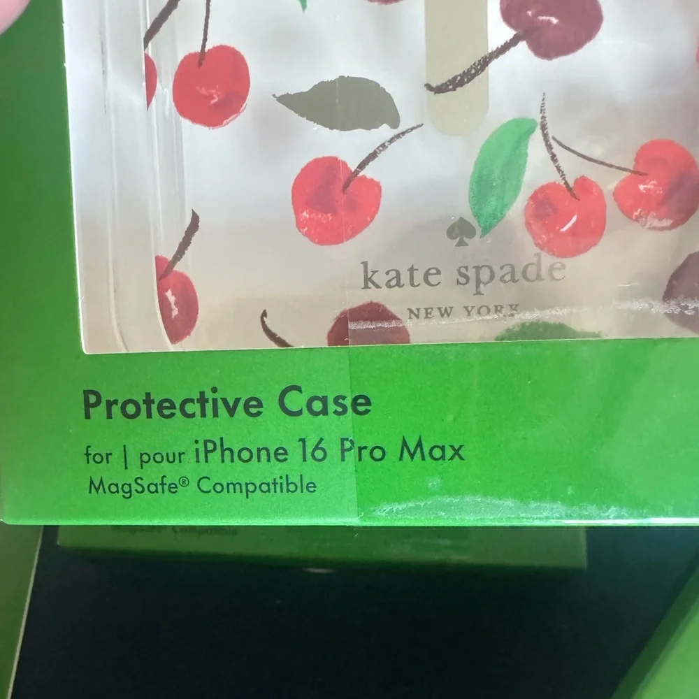 Kate Spade ♠️Cherry Design iPhone 16 Pro Max Case- protect your phone in style 🍒